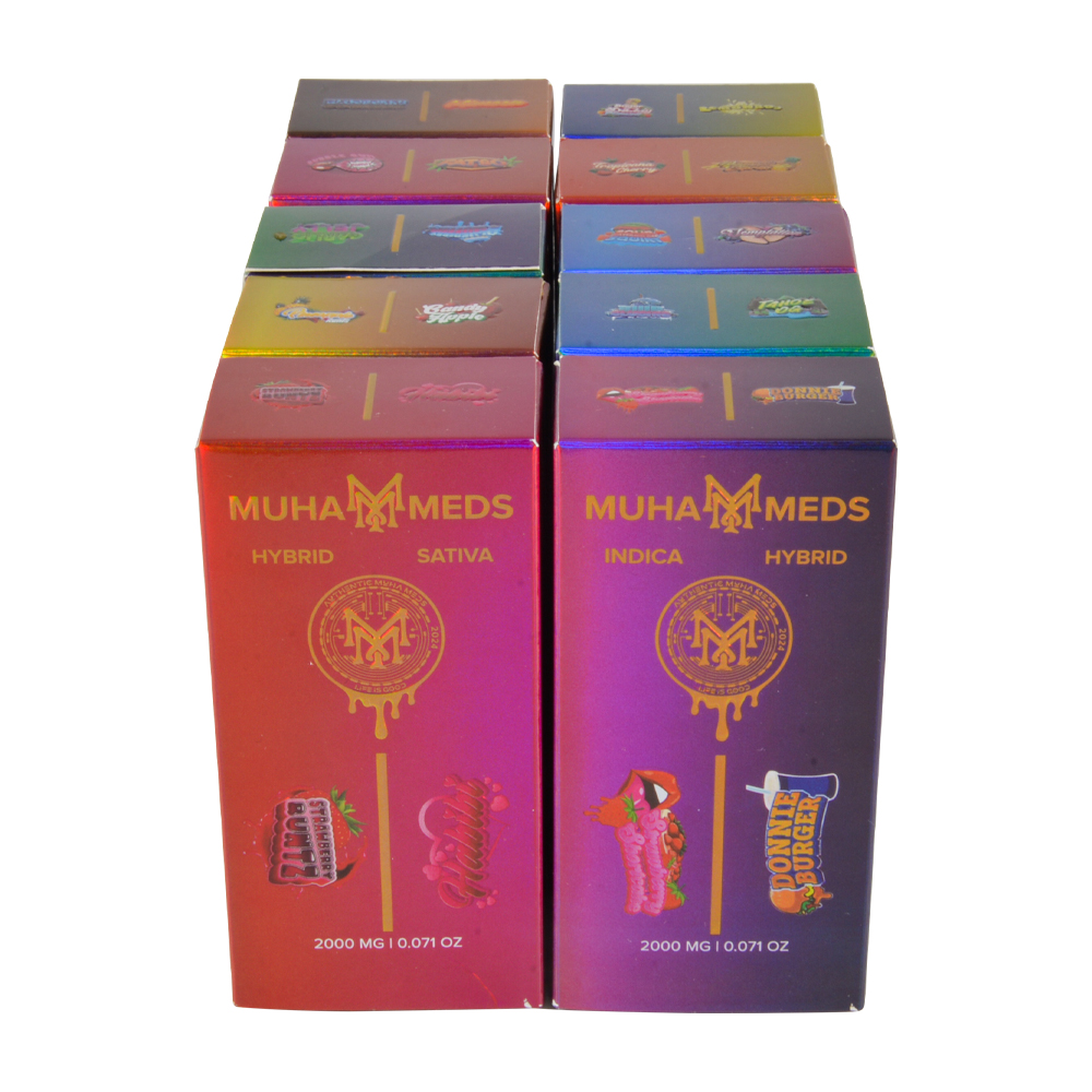 UK Stock 200 Packs Muha Meds 1g+1g Dual Flavors Empty Dispo