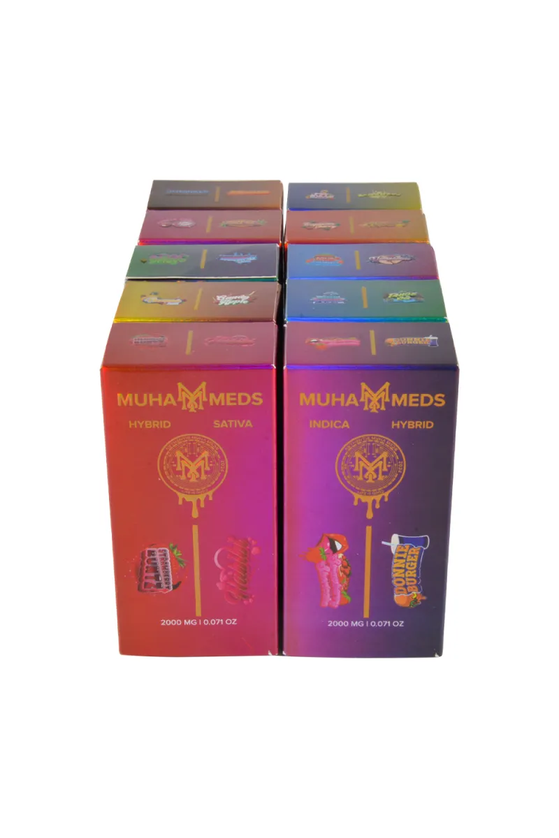 UK Stock 200 Packs Muha Meds 1g+1g Dual Flavors Empty Dispo