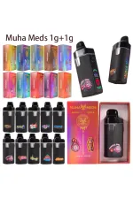 UK Stock 200 Packs Muha Meds 1g+1g Dual Flavors Empty Dispo