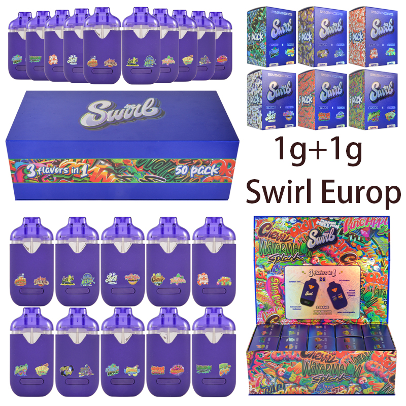 200pcs/lot Swirl 1g+1g Empty Disposable Vape in Europ Warehouse