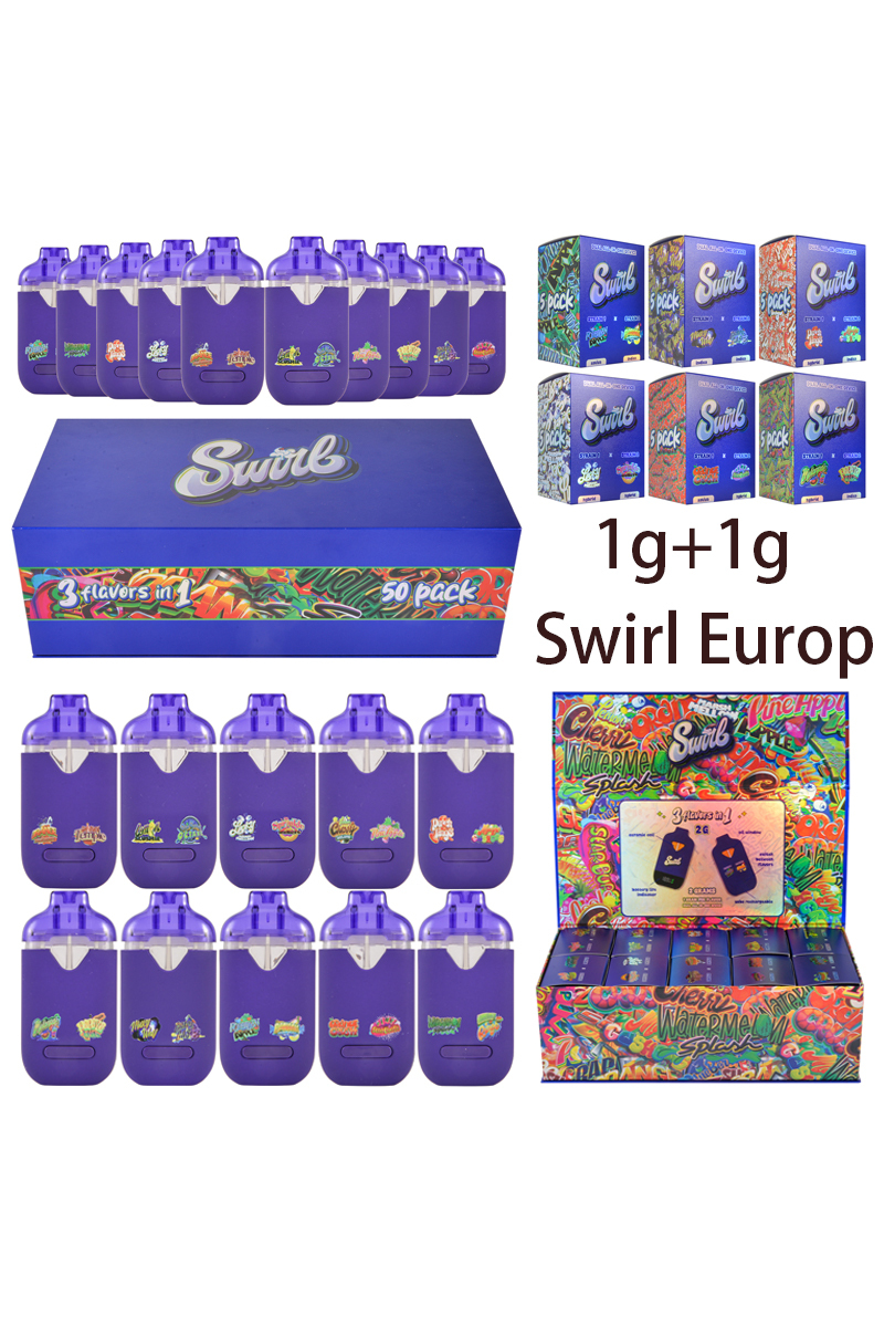 200pcs/lot Swirl 1g+1g Empty Disposable Vape in Europ Warehouse