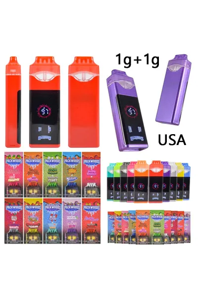 USA 500pcs/lot 2g Packwoods LED Screen Dual Chambers New Vapes 01