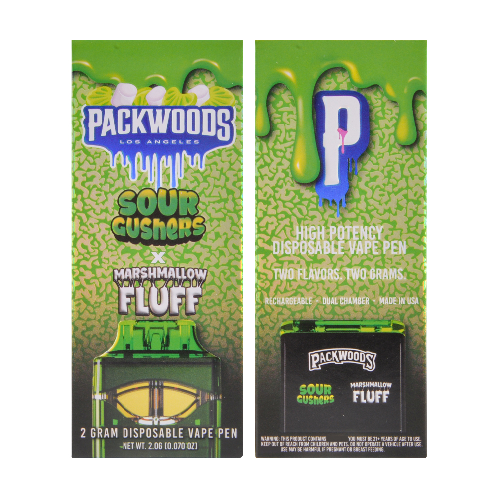 USA 500pcs/lot 2g Packwoods LED Screen Dual Chambers New Vapes