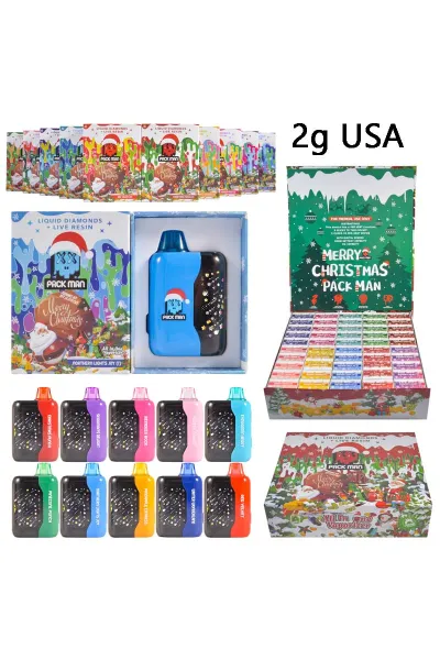 USA 2g Packman Christmas Edition Large LED Vape Dispo 01