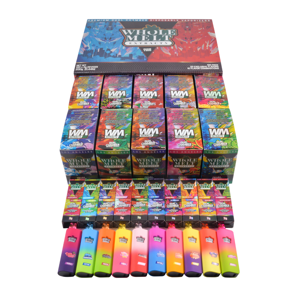 Whole Melt V7 1g+1g Dual Chamber LED Empty Vape Dispo