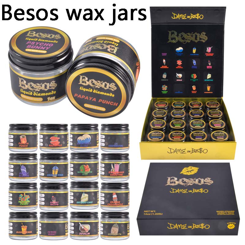 USA Besos Black Wax Jars Galss Jars