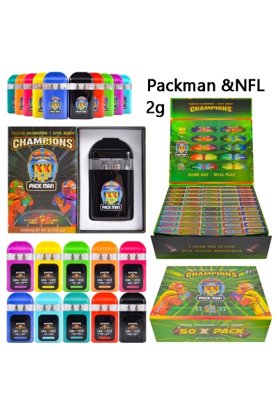 Packman & NFL 2g Dual Chamber Empty Disposable Vape 01