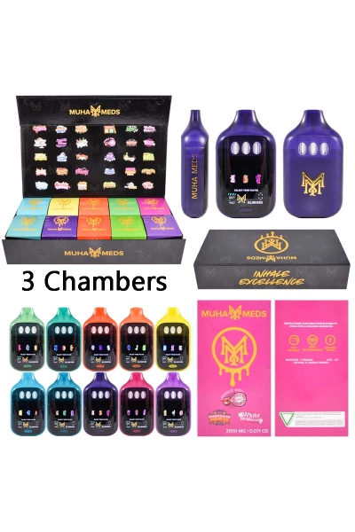 Muha Meds Triple Chambers 2g Empty Disposable Vape  01