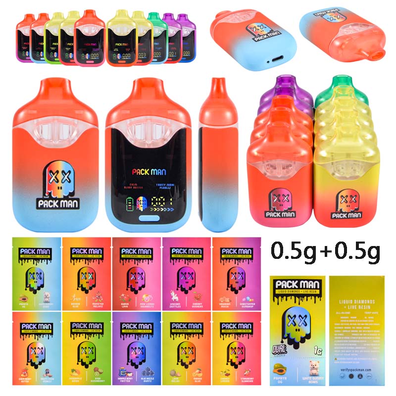 Packman 0.5g+0.5g Empty Disposable Vape With LED Screen