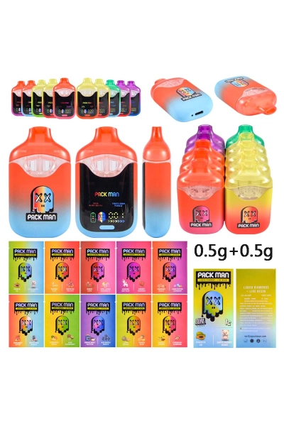 Packman 0.5g+0.5g Empty Disposable Vape With LED Screen 01