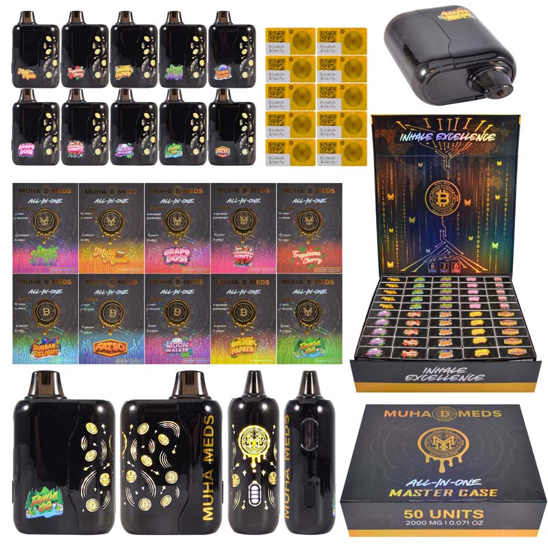 Muha Meds & BTC 2g Empty Disposable Vape With Large Screen