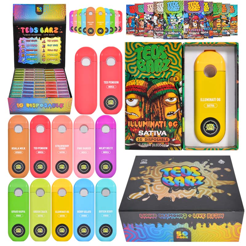 USA TEDS BARZ 2 Grams Empty Disposable Vape 10 Premium Flavors