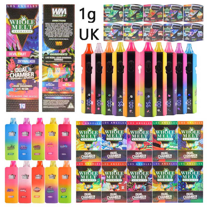 UK Stock 1g Whole Melt V7 Dual Chamber Empty Disposable Vape
