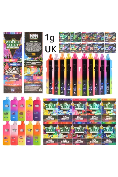 UK Stock 1g Whole Melt V7 Dual Chamber Empty Disposable Vape 01