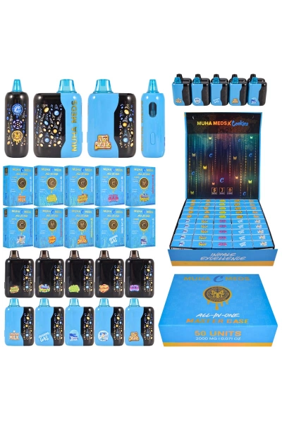 USA LED Screen Muha Meds X Cookies 2g Disposable THC Vape 01
