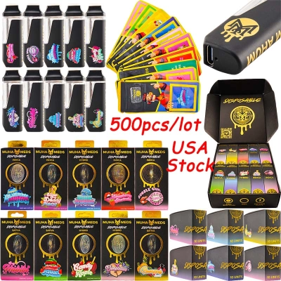 500pcs USA Stock All Black Muha Meds Mavricks Disposable Vape Pen 2g 01