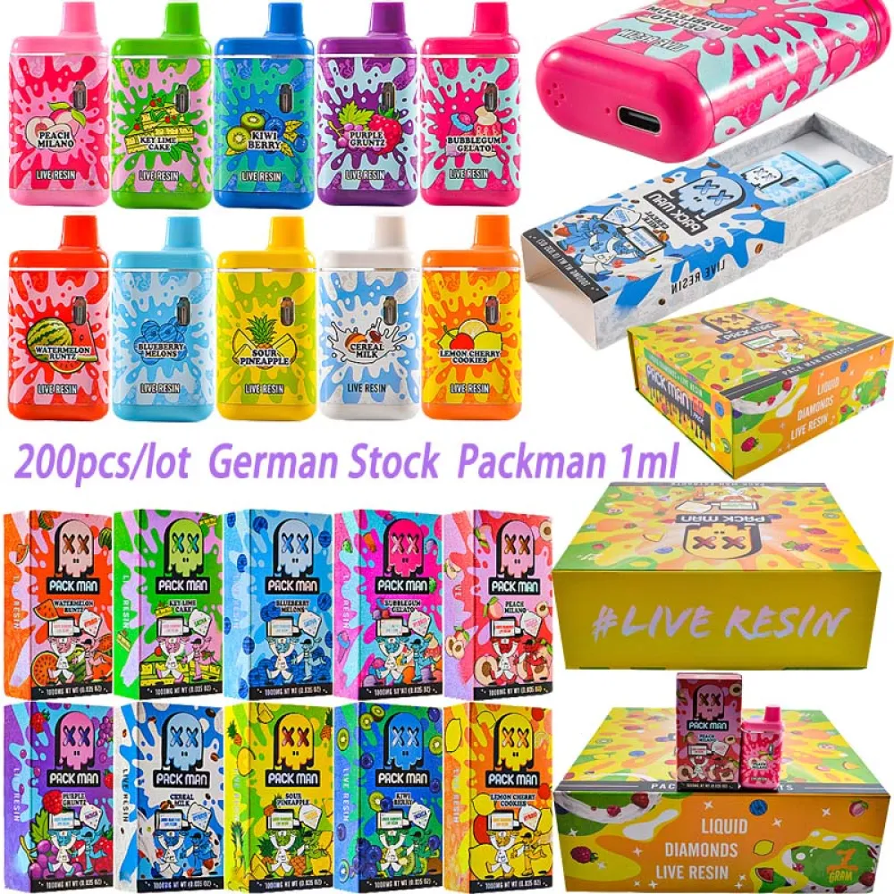 200pcs Germany Stock Packman Gen3 Disposable Vape 1g Wholesale in Europe