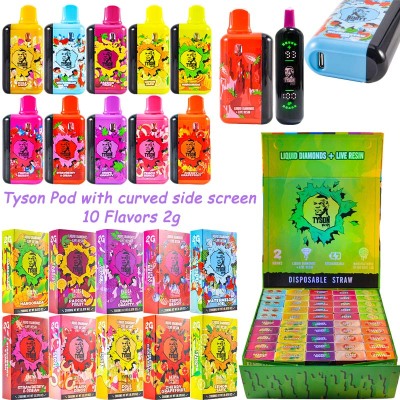 Tyson Pod Side Curved Screen Digital Disposable Vape 2g 01