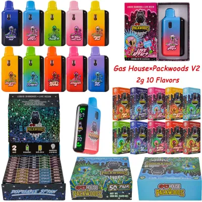 Gas House × Packwoods v2 2g Disposable Vape with LED Screen Display 01