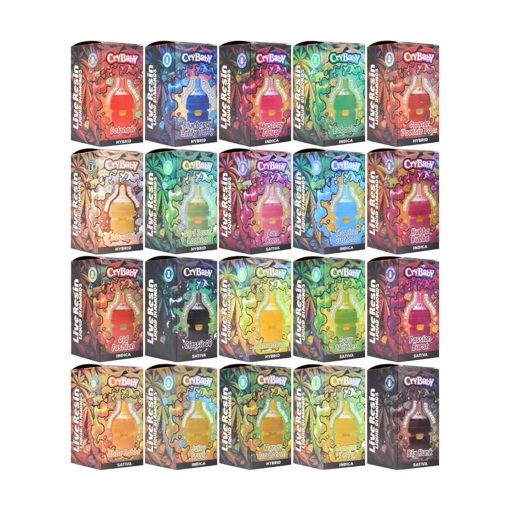 2g cry baby bottle shape disposable vape for live resin liquid diamonds with edible bags for gumballs and lanyard