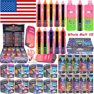 USA Stock Whole Melt V8 Dual Chamber Disposable Vape with NFC Chip & LED Screen 01