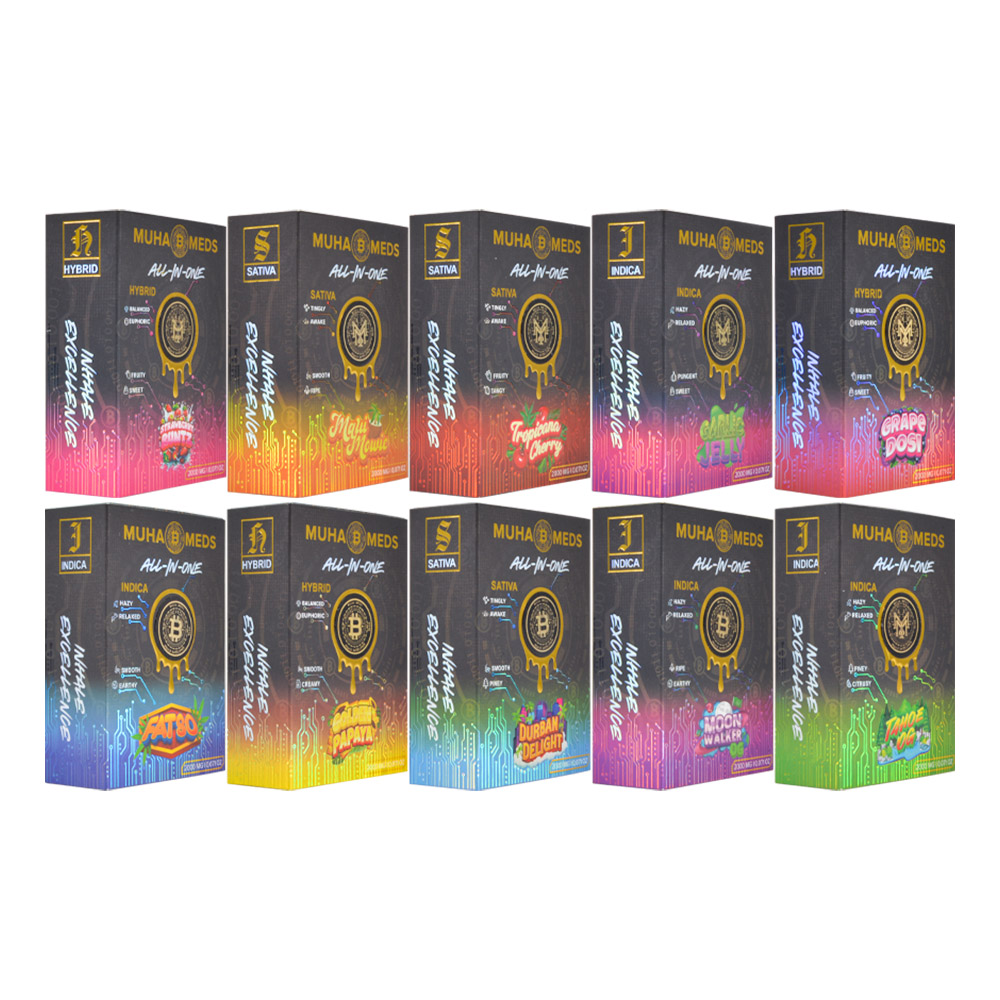 Muha Meds bitcoin 2g disposable vape retail packaging