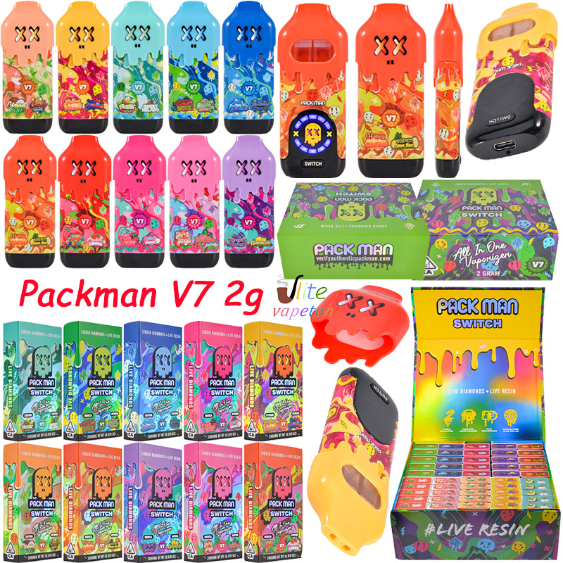 packman v7 2g dual chamber disposable with screen,Packman V7 switch empty disposable vape with screen wholesale