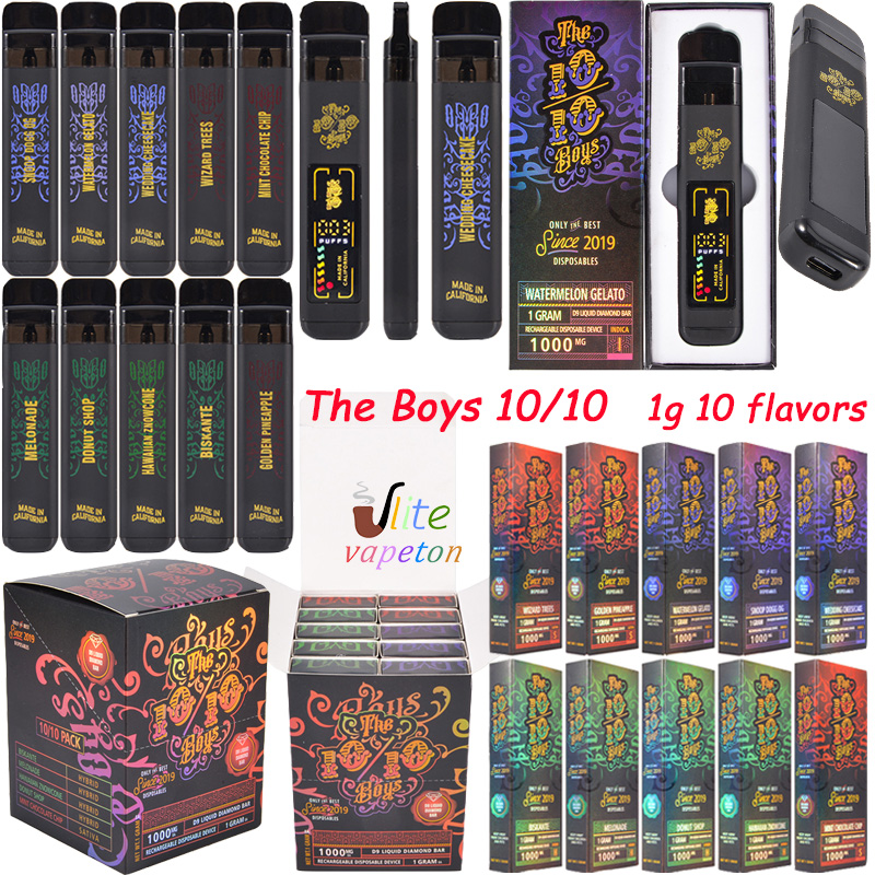 The 10/10 Boys 1G rechargeable disposable device empty vape wholesale