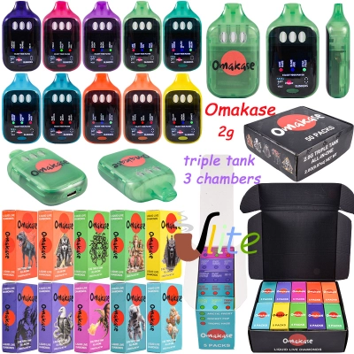 2g Omakase Triple Tank All in One Disposable Vape with LED Screen 01