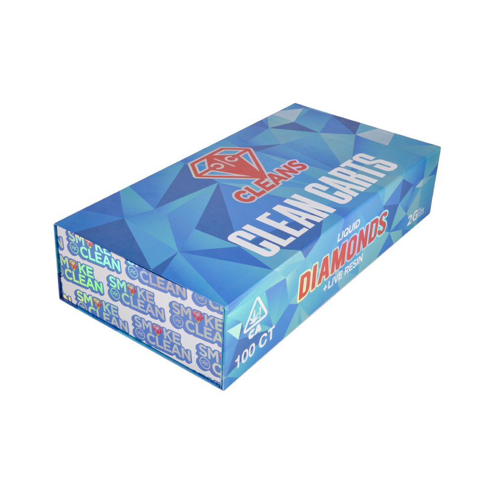 clean carts 2 gram liquid diamonds vape pen blue box