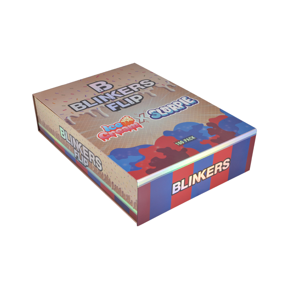 blinkers flip ice cream x slurpie dual chamber disposable 2g, empty blinkers flip ice cream x slurpie 2g disposable, blinkers flip ice cream 2 grams dual chamber device, blinkers flip slurpee 3 in 1 disposable with screen and blinkers flip ice cream 2000mg dual tank vape pen