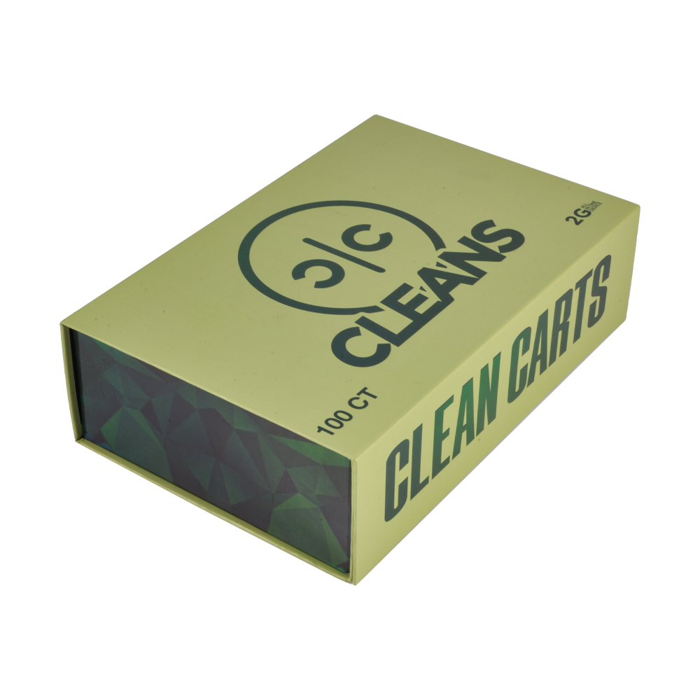 Empty Clean Carts Spring Green 2G for live resin liquid diamonds style packaging,Clean Carts 100CT green box empty vape device wholesale
