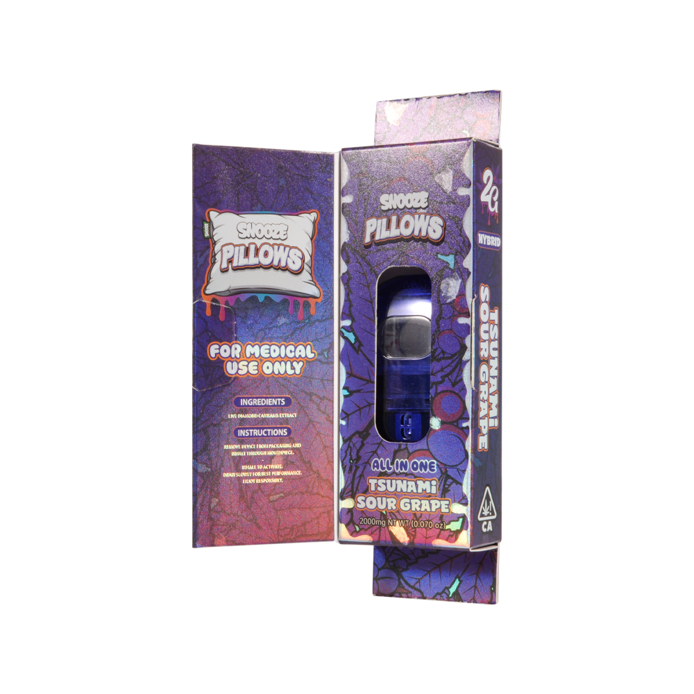 Snooze Pillows 50 pack empty disposable vape packaging,snooze pillows 2 grams liquid diamond disposable