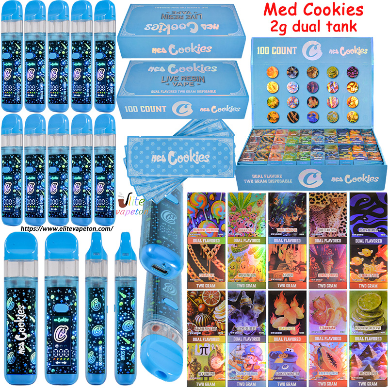Med Cookies dual flavored disposable 2G empty vape wholesale