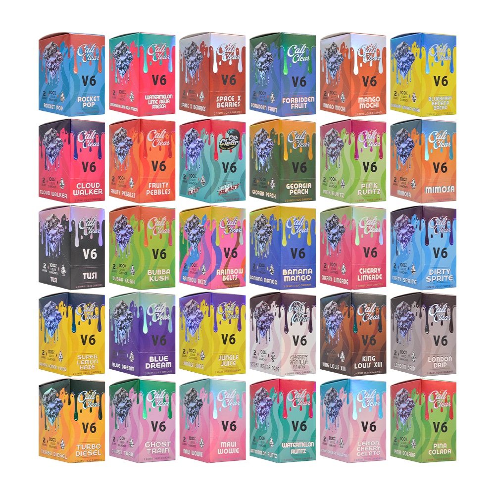 Cali Clear V6 single chamber empty disposable vape with 30 flavors