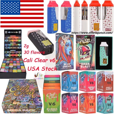 USA Stock Cali Clear V6 2g Disposable Vape with Single Chamber & 30 Flavors 01