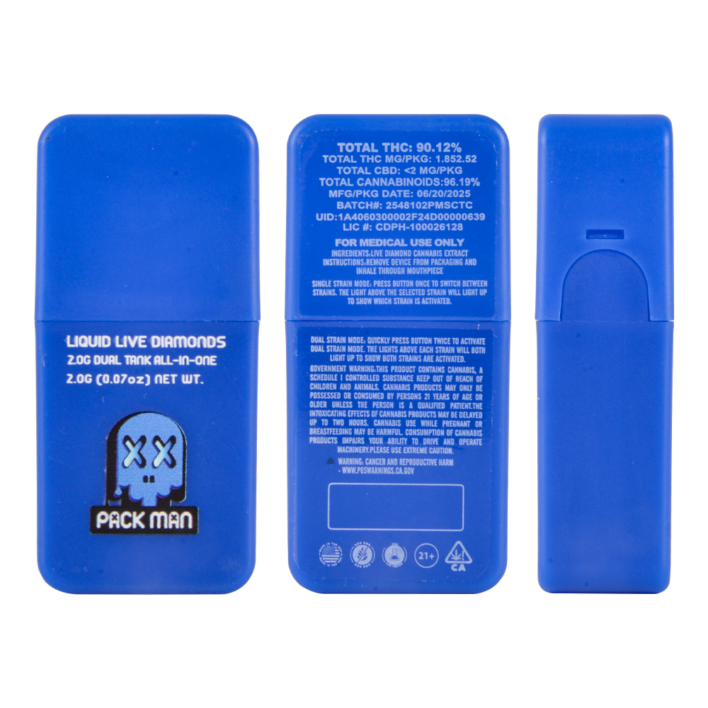 Packman Dual Tank 2g Liquid Diamonds Live Resin Disposable