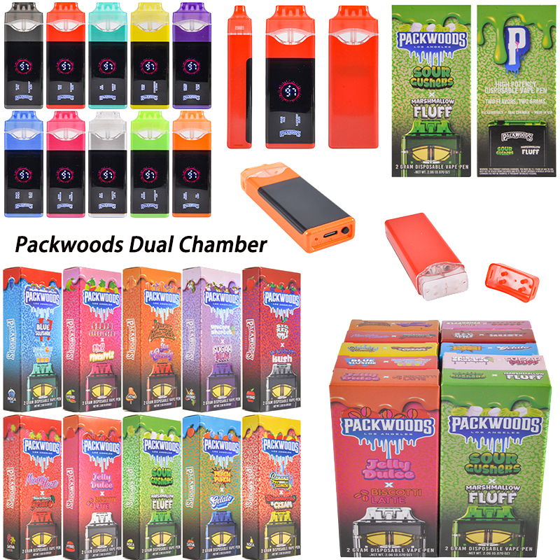New Packwoods 2 Gram Screen Disposable Vape Pen Dual Tank