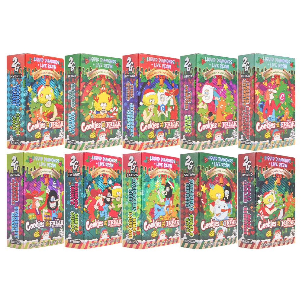 USA In Stock Cookies x The Freak Brothers Christmas Vape 2g Dual Flavor