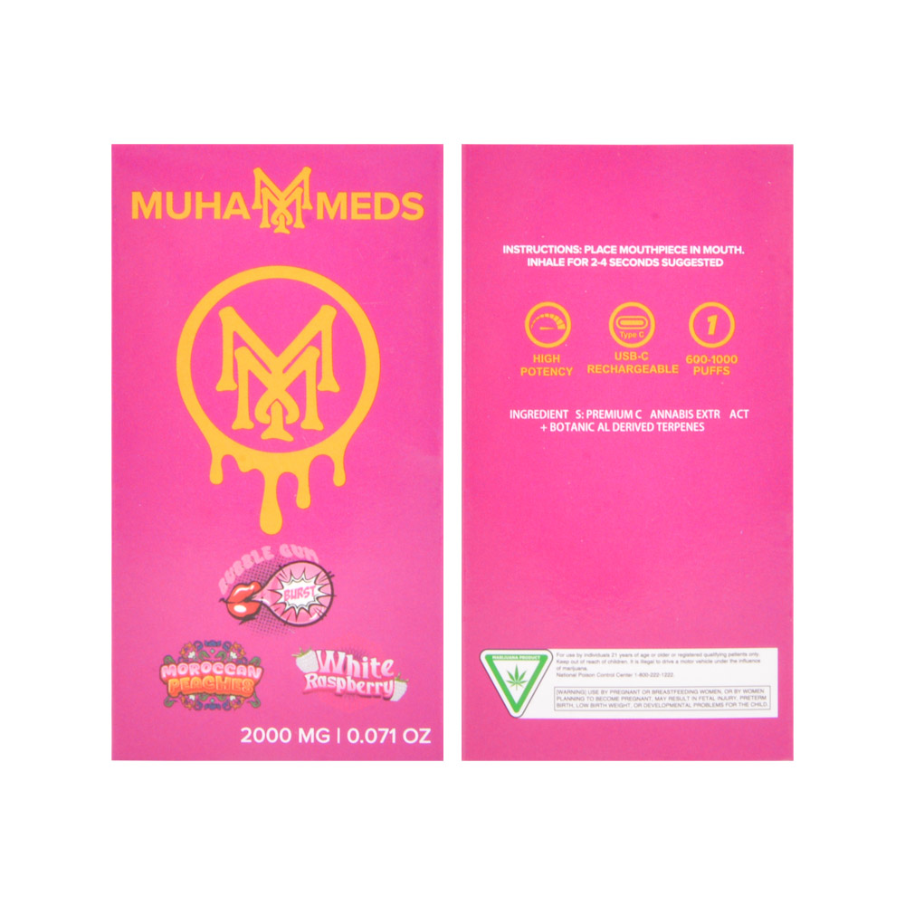 New 2g Muha Meds Triple Flavor Disposable Vape With Screen