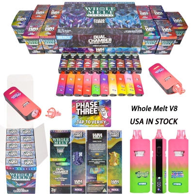 USA Stock Vape Whole Melt V8 Disposable 2g Dual Chamber 500pcs Wholesale 01