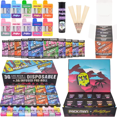 USA Stock Packman Party Boyz 3g Disposable With Preroll 500pcs Wholesale 01