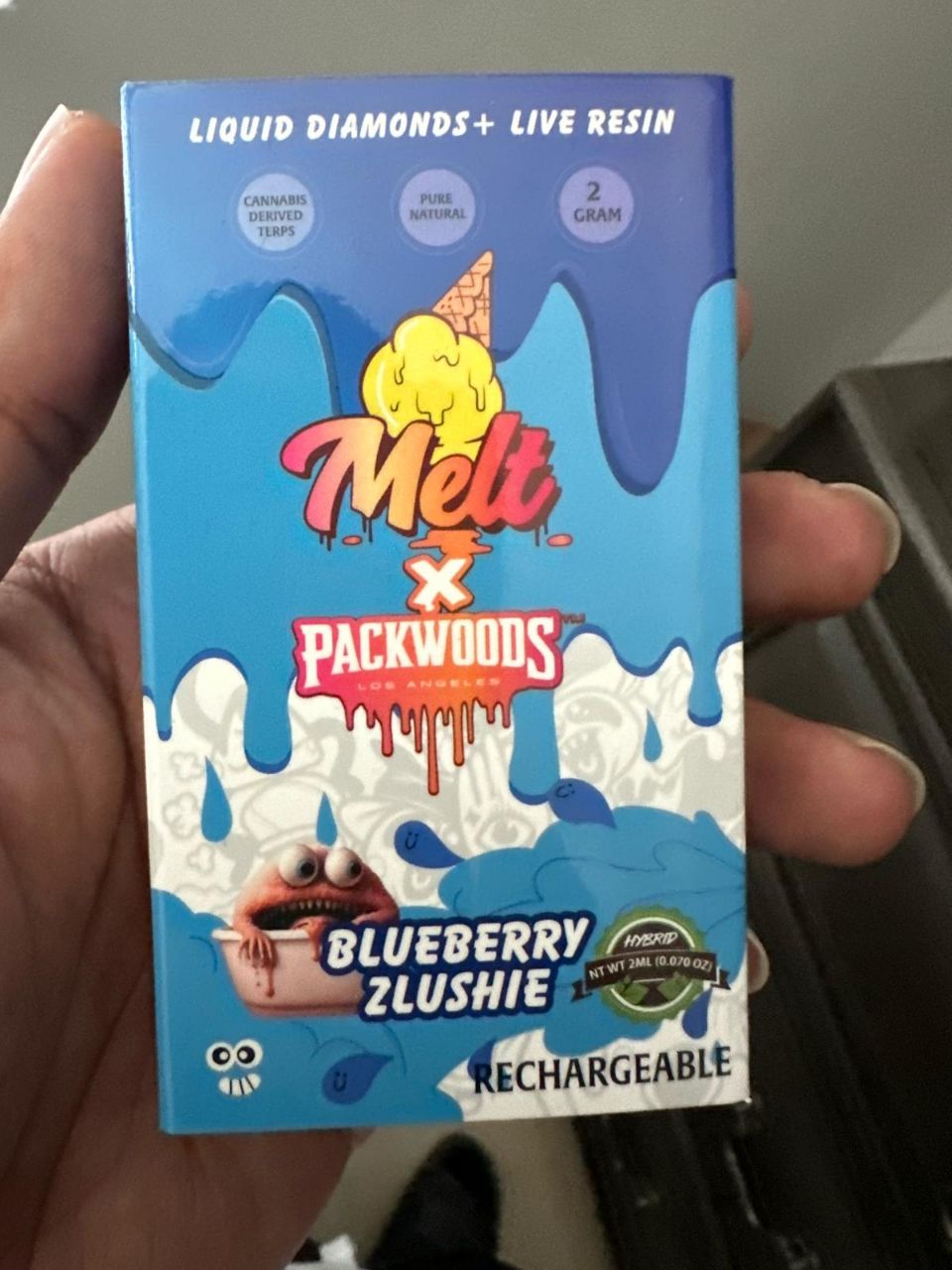 USA STOCK Melt x Packwoods Liquid Diamond Live Resin Disposable Vape 2g Empty Pod review Stiven