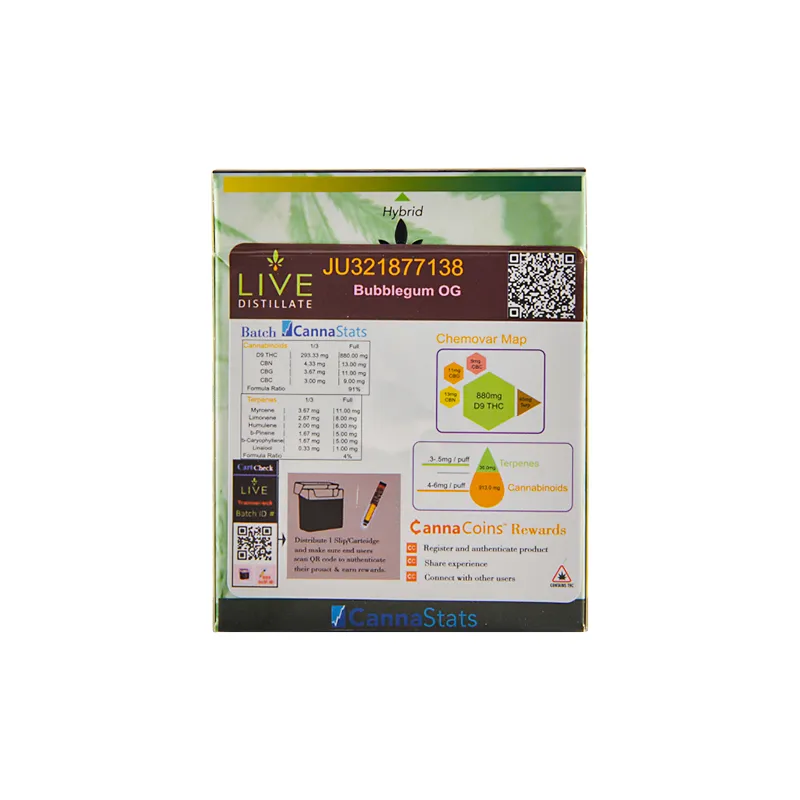 New Live Distillate Cartridges 1ml 10 Flavors