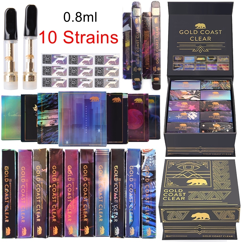 Gold Coast Clear Vape Cartridges 0.8ml 1ml 10 Flavors