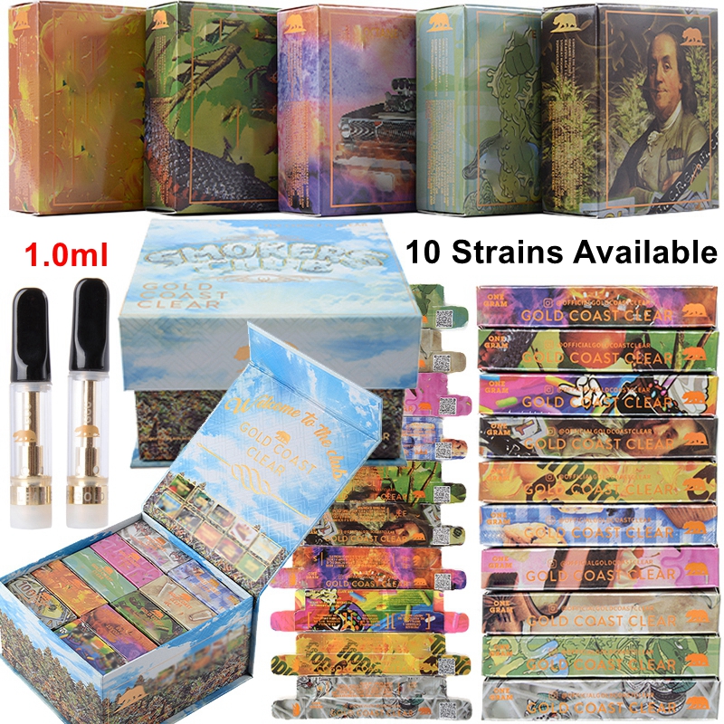 Gold Coast Clear Vape Cartridges 0.8ml 1ml 10 Flavors