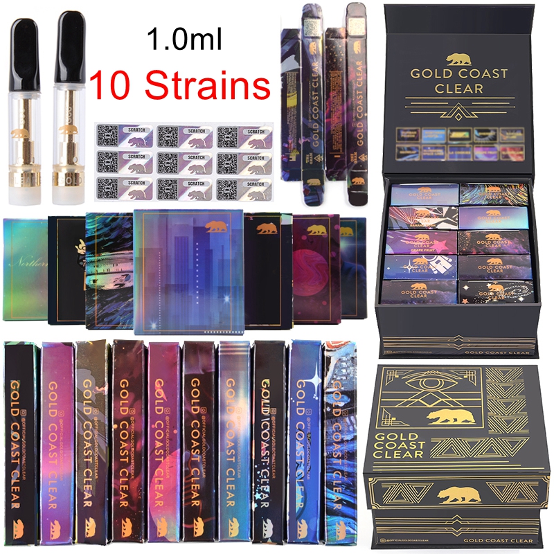 Gold Coast Clear Vape Cartridges 0.8ml 1ml 10 Flavors