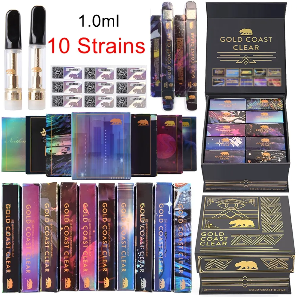 Gold Coast Clear Vape Cartridges 0.8ml 1ml 10 Flavors
