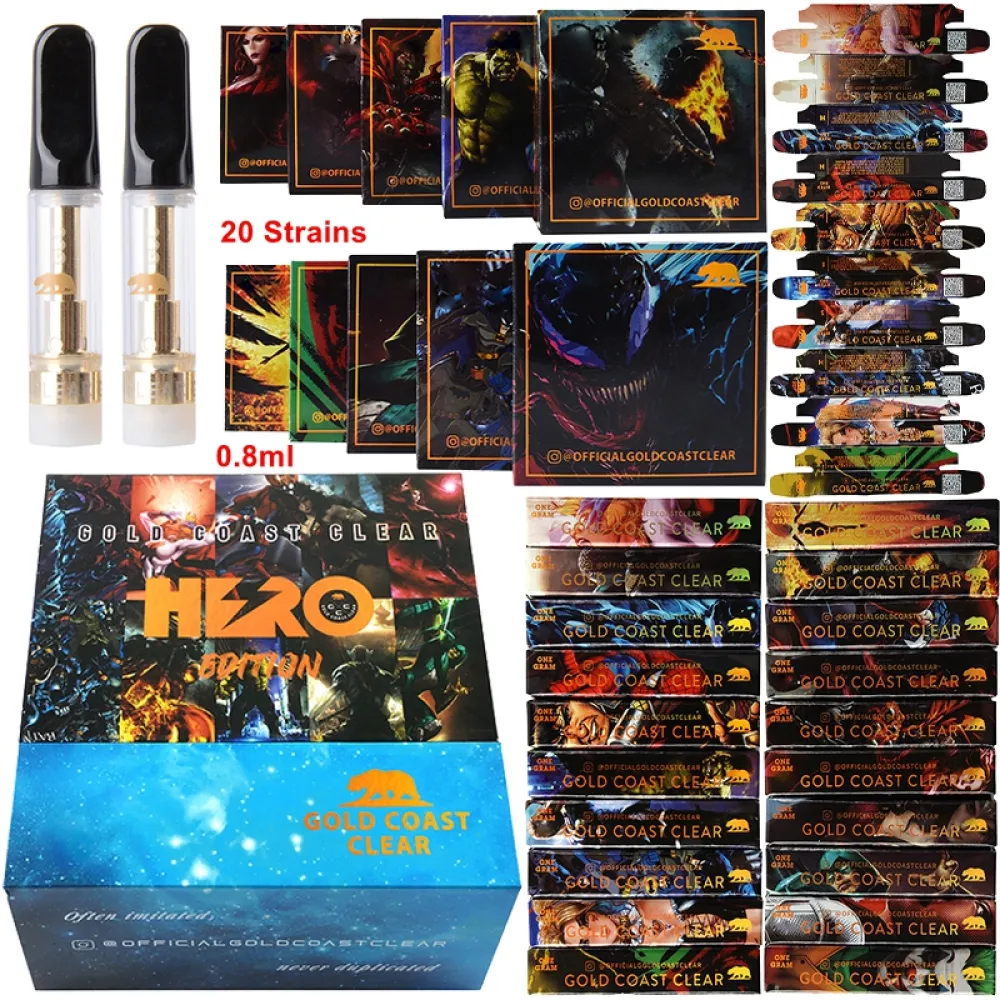 Gold Coast Clear Vape Cartridges 0.8ml 1ml 10 Flavors