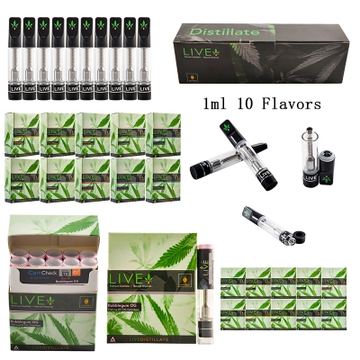 USA New Live Distillate Cartridges 1ml 10 Flavors 01